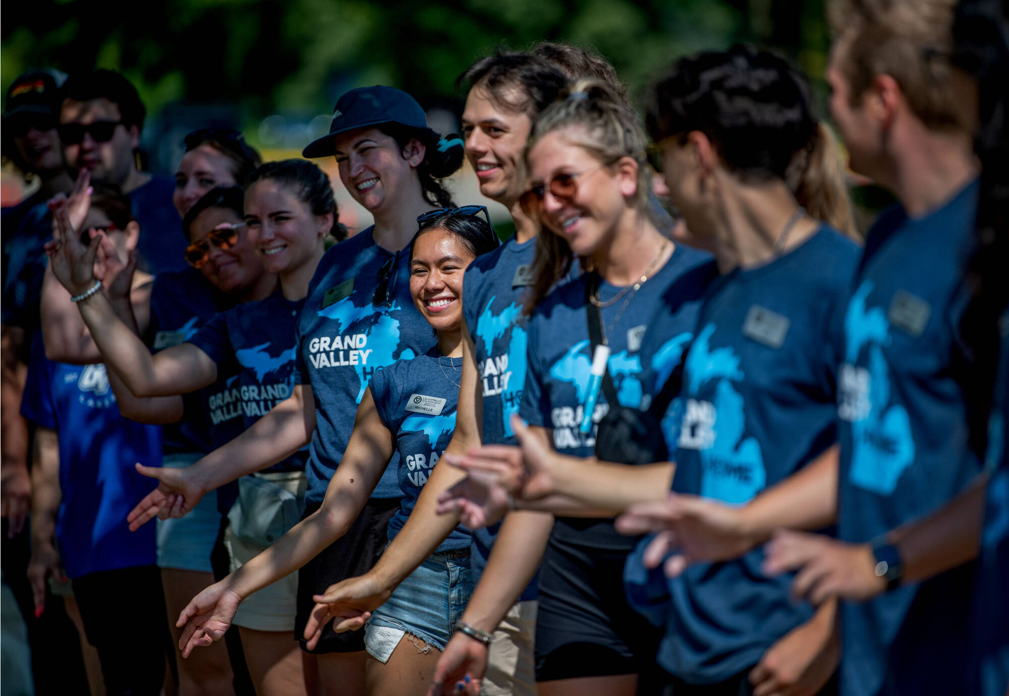 Resident Assistants welcome incoming students as they move in to campus on move in day.